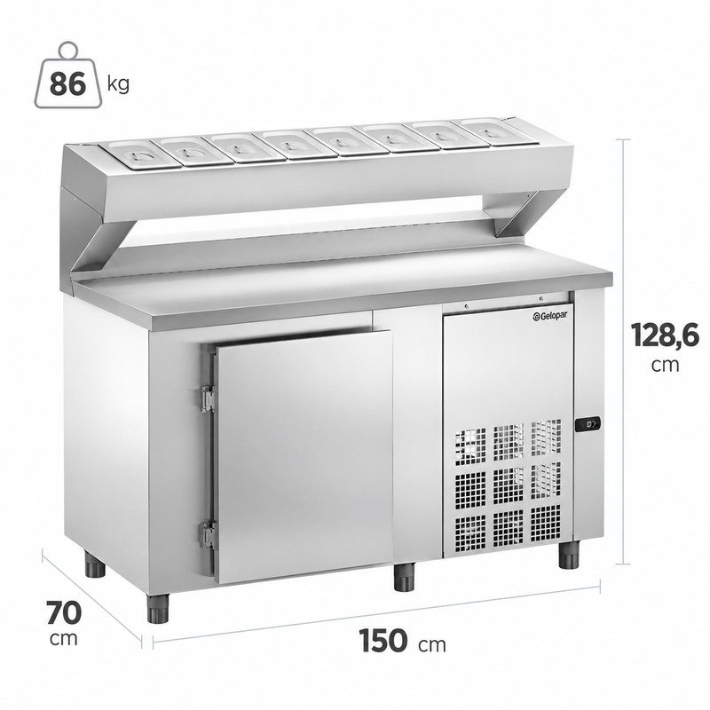 BALCAO-REFRIGERADO-CONDIMENTADOR-GBPZ-150-INOX-SEM-CUBAS-220V---GELOPAR