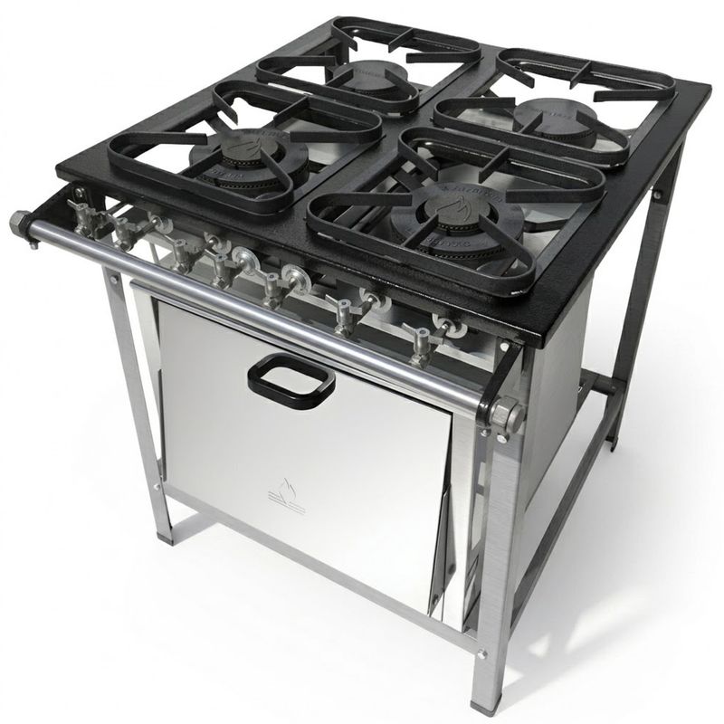 FOGAO-4-BOCAS-30X30CM-GAS-DE-COZINHA-BAIXA-PRESSAO-PERFIL-5CM-COM-FORNO---METALMAQ