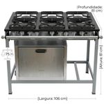 FOGAO-6-BOCAS-30X30CM-GAS-DE-COZINHA-GLP-BAIXA-PRESSAO-PERFIL-5CM-COM-FORNO---METALMAQ