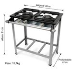 FOGAO-2-BOCAS-30X30CM-GAS-DE-COZINHA-BAIXA-PRESSAO-PERFIL-5CM-DE-PE---METALMAQ
