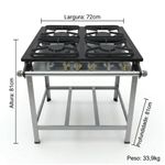 FOGAO-4-BOCAS-30X30CM-GAS-GLP-BAIXA-PRESSAO-PERFIL-5CM-DE-PE---METALMAQ