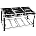 FOGAO-6-BOCAS-40X40-GOLD-CFZG-158-INOX-GAS-DE-COZINHA-BAIXA-PRESSAO-PERFIL-10CM-DE-PE---CEFAZ