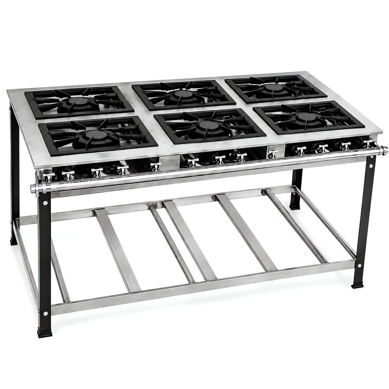 FOGAO-6-BOCAS-40X40-GOLD-CFZG-158-INOX-GAS-DE-COZINHA-BAIXA-PRESSAO-PERFIL-10CM-DE-PE---CEFAZ