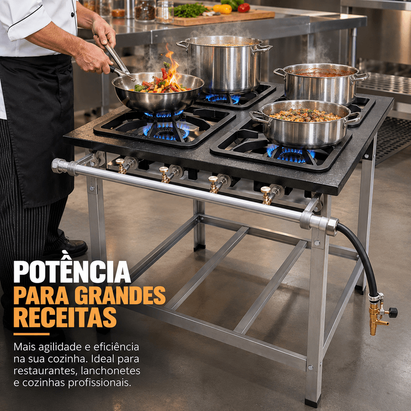 FOGAO-4-BOCAS-30X30CM-GAS-DE-COZINHA-ALTA-PRESSAO-PERFIL-65CM-DE-PE---METALMAQ