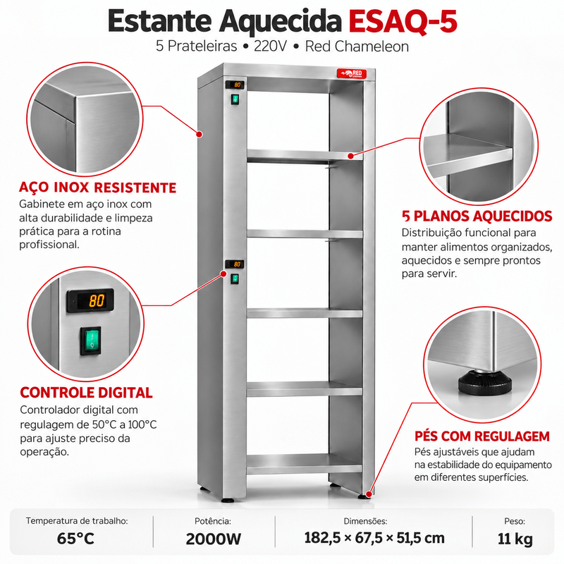 ESTANTE-AQUECIDA-ESAQ-5-5-PRATELEIRAS-220V---RED-CHAMELEON