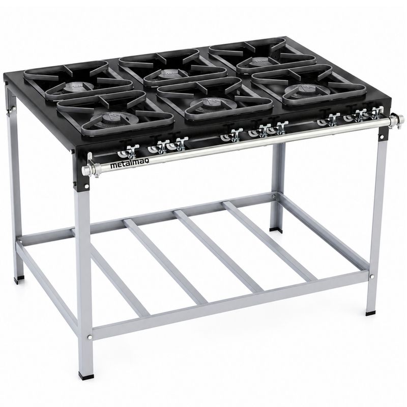 FOGAO-6-BOCAS-30X30CM-GAS-DE-COZINHA-BAIXA-PRESSAO-PERFIL-5CM-DE-PE---METALMAQ