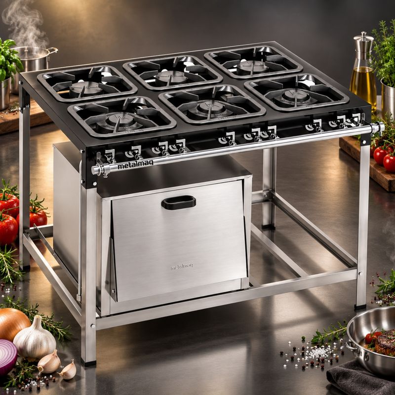 FOGAO-6-BOCAS-30X30CM-GAS-DE-COZINHA-BAIXA-PRESSAO-PERFIL-65CM-COM-FORNO---METALMAQ