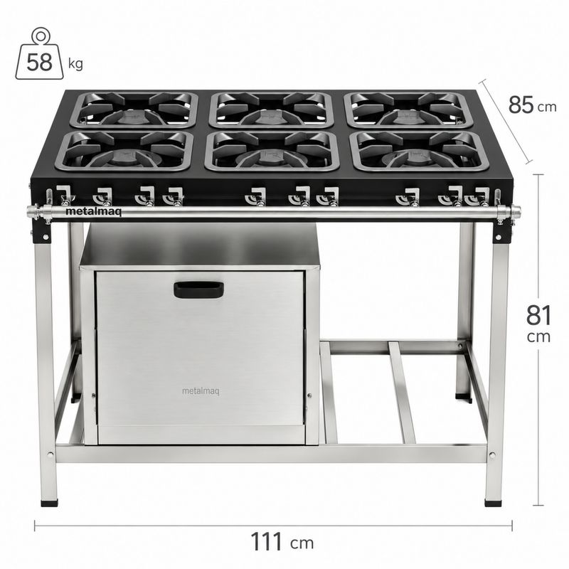 FOGAO-6-BOCAS-30X30CM-GAS-DE-COZINHA-BAIXA-PRESSAO-PERFIL-65CM-COM-FORNO---METALMAQ