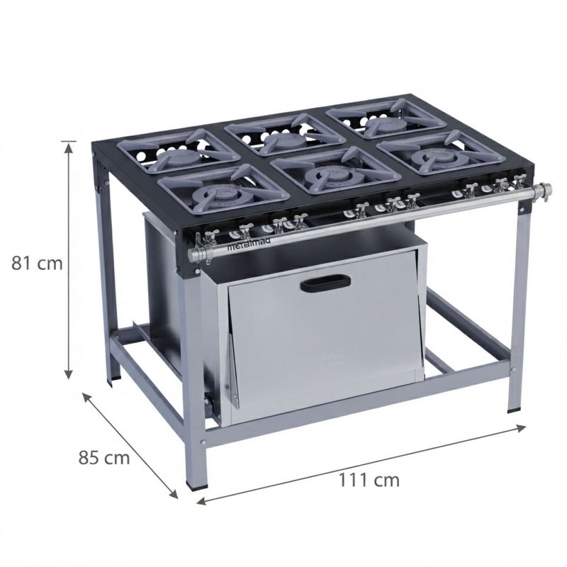 FOGAO-6-BOCAS-M-19-PREMIUM-30X30CM-GAS-DE-COZINHA-BAIXA-PRESSAO-PERFIL-65CM-COM-FORNO---METALMAQ