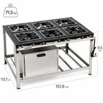 FOGAO-6-BOCAS-40X40CM-GAS-DE-COZINHA-BAIXA-PRESSAO-PERFIL-9CM-FORNO---METALMAQ
