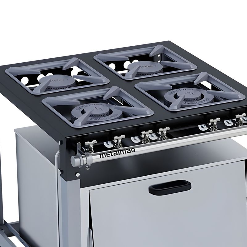 FOGAO-4-BOCAS-30X30-GAS-DE-COZINHA-BAIXA-PRESSAO-PERFIL-65CM-COM-FORNO---METALMAQ