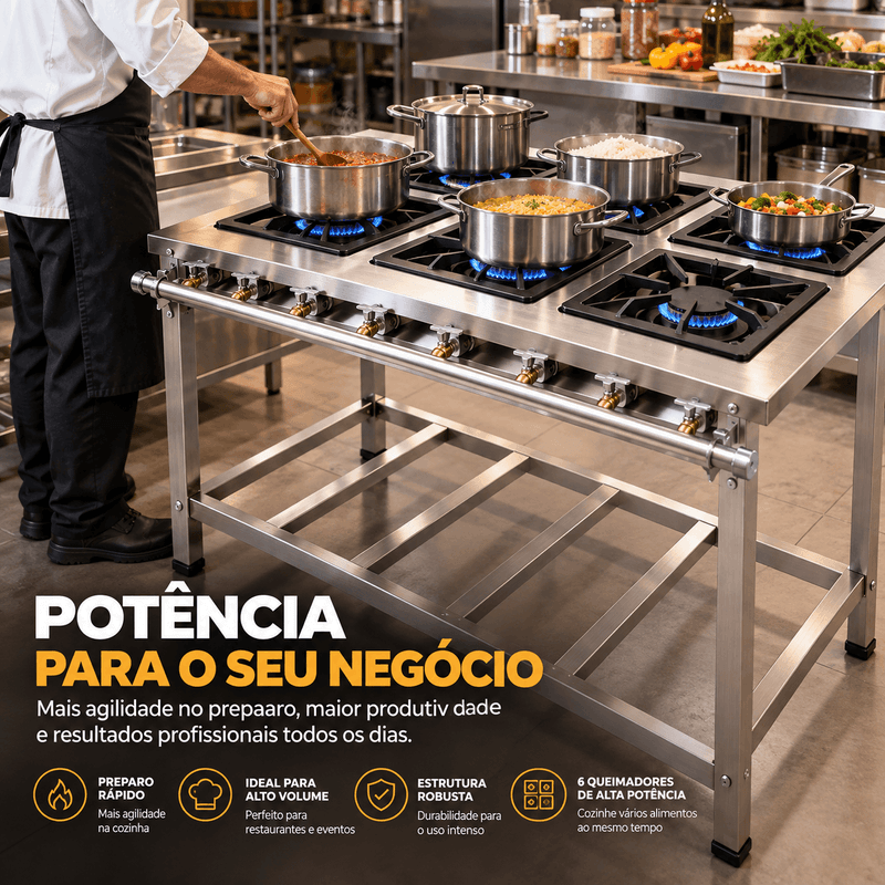 FOGAO-6-BOCAS-30X30CM-GAS-DE-COZINHA-BAIXA-PRESSAO-EI6-EXTRA-PERFIL-5CM-DE-PE---VENANCIO