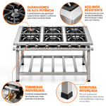 FOGAO-6-BOCAS-30X30CM-GAS-DE-COZINHA-BAIXA-PRESSAO-EI6-EXTRA-PERFIL-5CM-DE-PE---VENANCIO