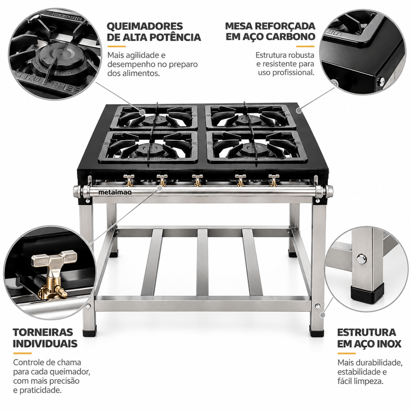 FOGAO-4-BOCAS-40X40-GAS-NATURAL-BAIXA-PRESSAO-PERFIL-65CM---METALMAQ