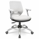 CADEIRA-BEEZI-GIRATORIA-VINIL-BRANCO-BASE-E-BRACO-CROMADA-REGULADOR-ENCOSTO---PLAXMETAL