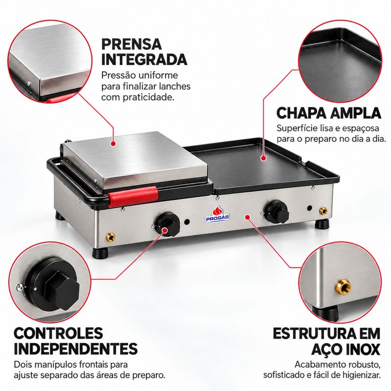 SANDUICHEIRA-ELETRICA-PR-700E-30X30-CONJUGADA-COM-PRENSA---PROGAS