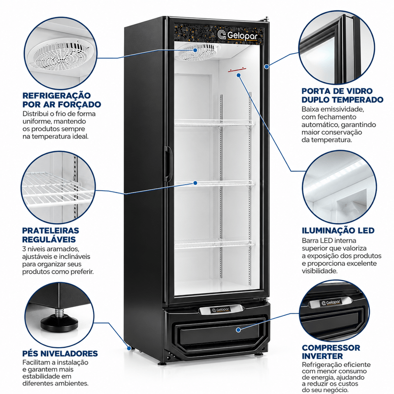 REFRIGERADOR-VERTICAL-GPTU-40-BIN-INVERTER-PRETO-410L-PORTA-VIDRO-BIVOLT---GELOPAR