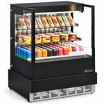 VITRINE-REFRIGERADA-ABERTA-AR-FORCADO-GGEA-100-PRETO-VIDRO-RETO-SEM-BANDEJA-220V---GELOPAR