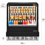 VITRINE-REFRIGERADA-ABERTA-AR-FORCADO-GGEA-100-PRETO-VIDRO-RETO-SEM-BANDEJA-220V---GELOPAR